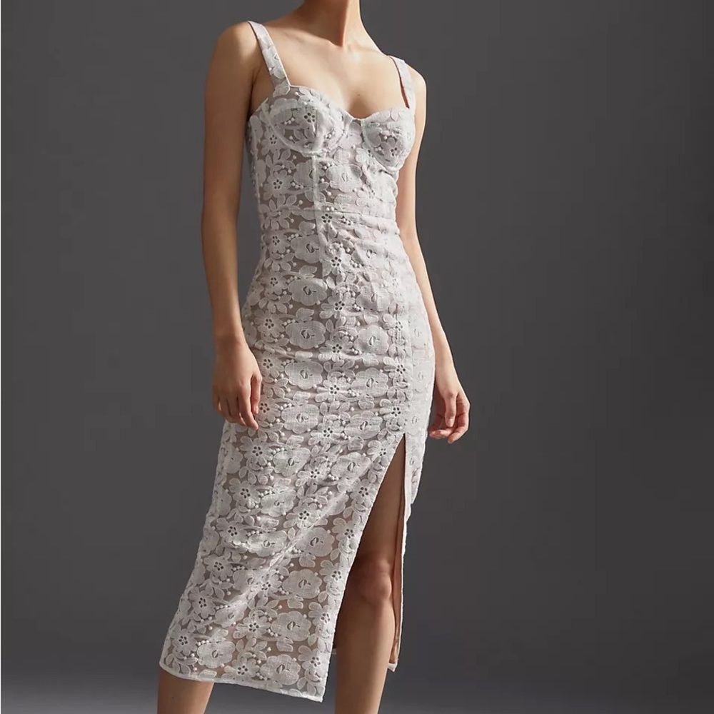 Hutch Slim Lace Corset Midi Dress by Anthropologie